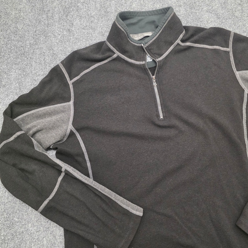 Kuhl Kashmira Mens Large Black Gray 1/4 Zip Fleece Pullover Sweater RN 103846 - Picture 4 of 13
